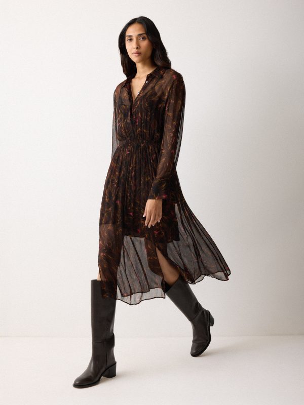 Wild Feather Shirt Dress | Brown