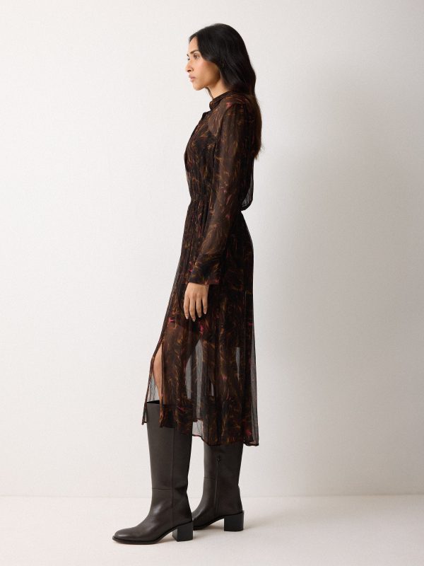 Wild Feather Shirt Dress | Brown