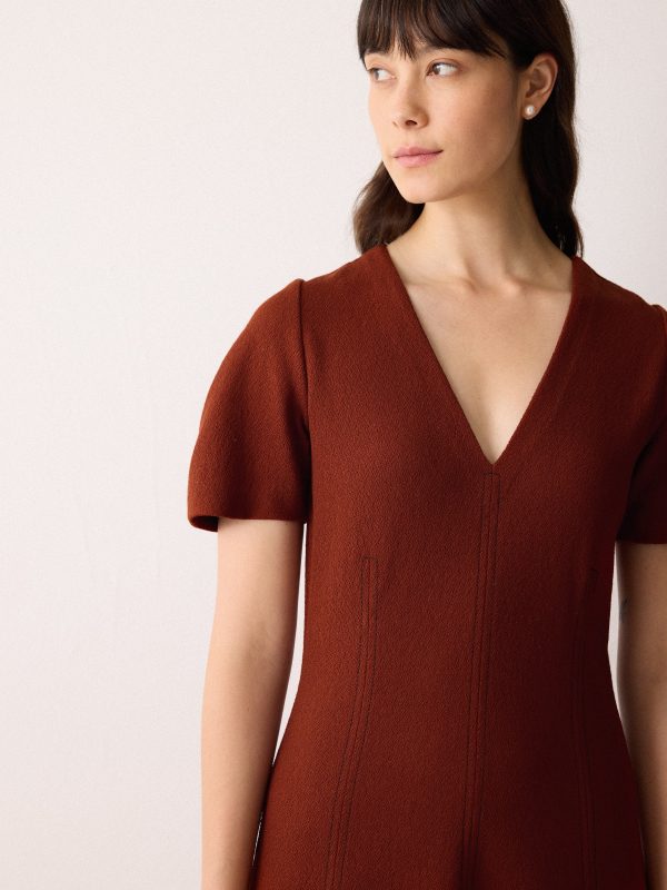 Curved Sleeve Midi Dress | Auburn