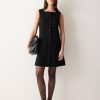 Square Neck Waistcoat Dress | Black