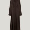 Relaxed Drape Shirt Dress | Brown