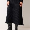 Pinstripe Merino Knit Dress | Blue