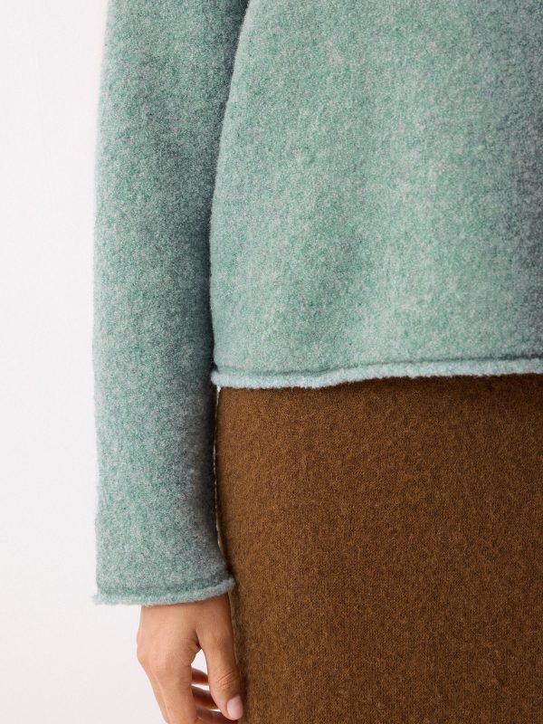 Fleecy Knit Crop Jumper | Blue