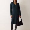 Wool Blend Collar Dress | Green