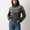 Halo Cashmere Fairisle Jumper | Green