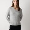 Wool Cashmere Blend V Neck Jumper | Grey